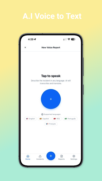 AI voice-to-text screen